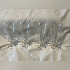 Parfait Glasses Set of 4 Clear Vintage Glass Goblet Set